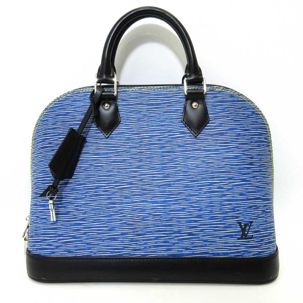 1 Louis Vuitton Bag Alma PM Blue Handbag A Rank