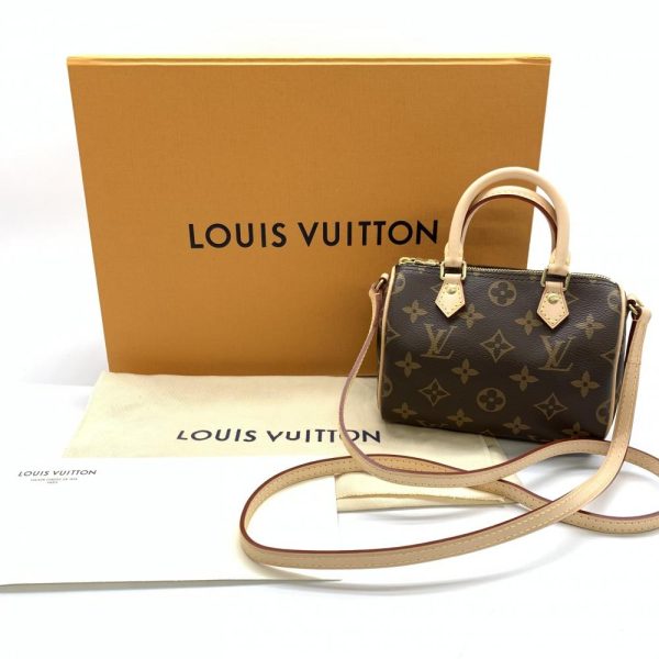 10 Louis Vuitton Nano Speedy Monogram Brown Shoulder Bag