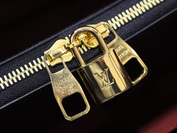 10 Louis Vuitton Montaigne MM Handbag Shoulder Bag Emplant Noir Black