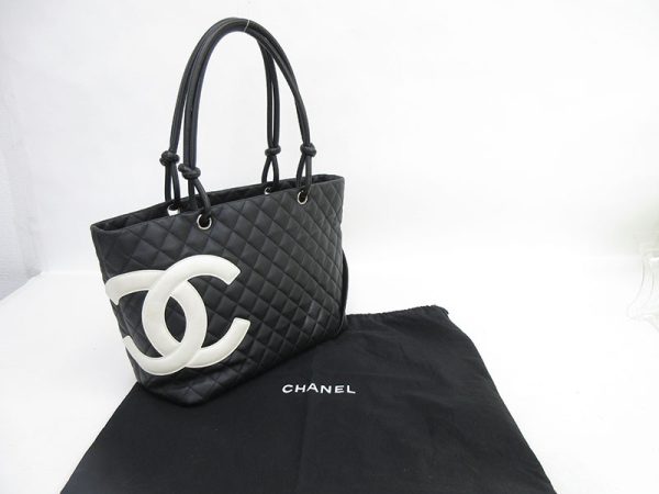 10 Chanel Cambon Line Large Tote Bag Shoulder Black