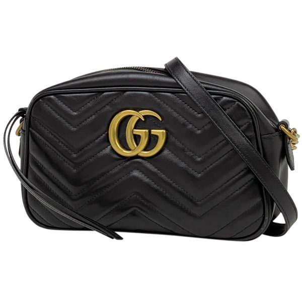 1000051688249 11 Gucci GG Marmont Chain Shoulder Bag Leather Black