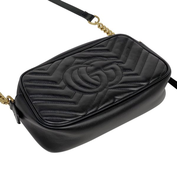 1000051688249 12 Gucci GG Marmont Chain Shoulder Bag Leather Black