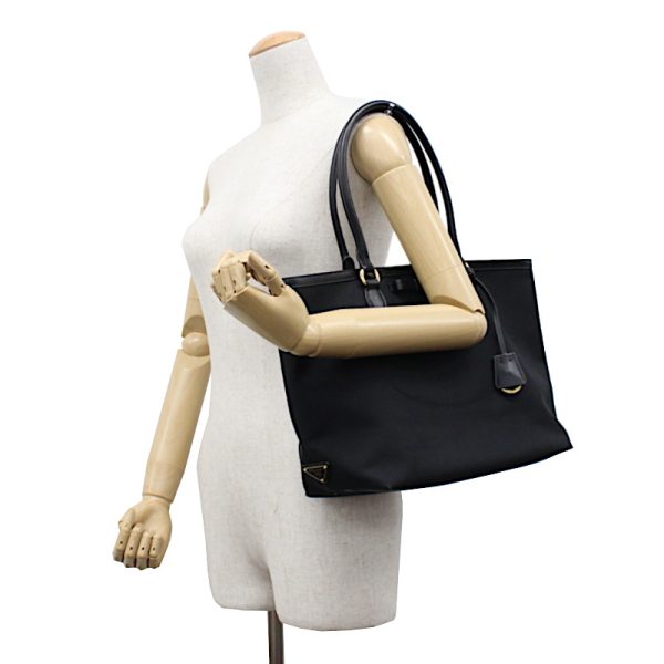 binary comment Prada Jacquard Black Logo Tote Bag