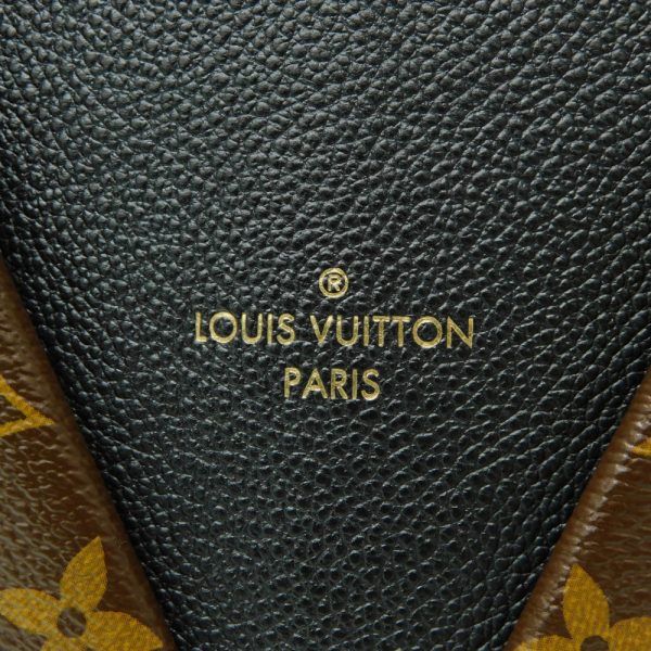 12 Louis Vuitton V Tote Handbag Monogram Brown Black Gold Metal Fittings