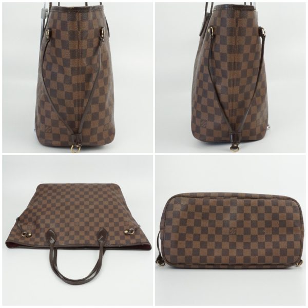 1240002034482 3 Louis Vuitton Neverfull MM Damier Ebene Canvas Tote Bag