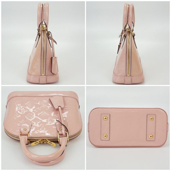 1240002038911 3 Louis Vuitton Alma BB Monogram Vernis Rose Ballerine Pink 2Way Handbag