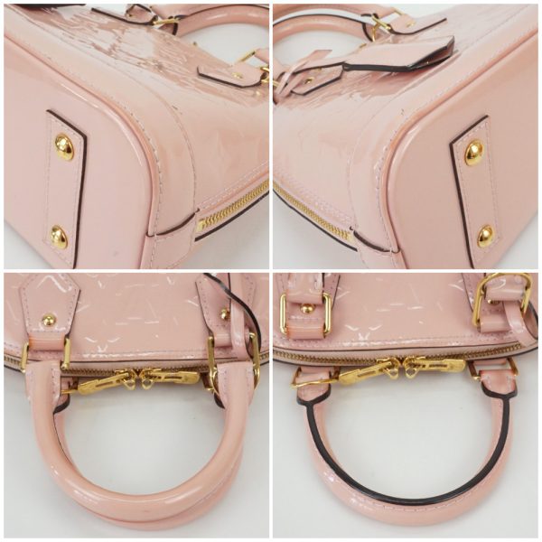 1240002038911 4 Louis Vuitton Alma BB Monogram Vernis Rose Ballerine Pink 2Way Handbag