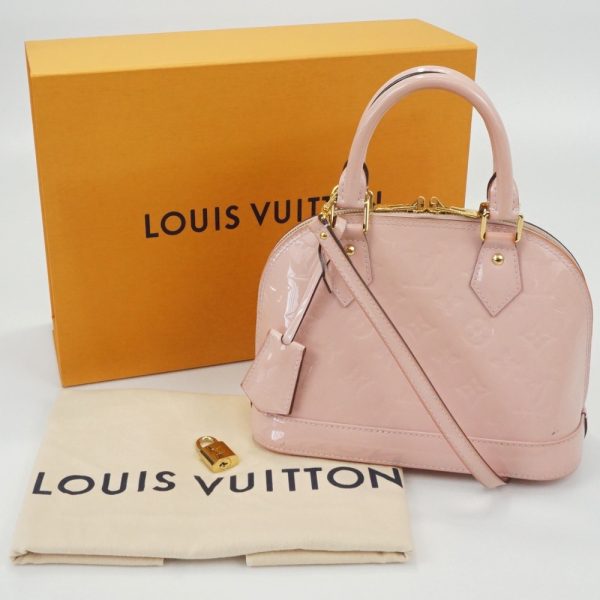 1240002038911 8 Louis Vuitton Alma BB Monogram Vernis Rose Ballerine Pink 2Way Handbag