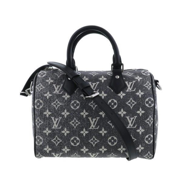 1240005023553 1 Louis Vuitton Monogram Jacquard Denim Black Speedy Bandouliere 25