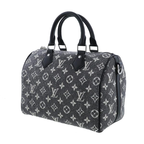 1240005023553 2 Louis Vuitton Monogram Jacquard Denim Black Speedy Bandouliere 25