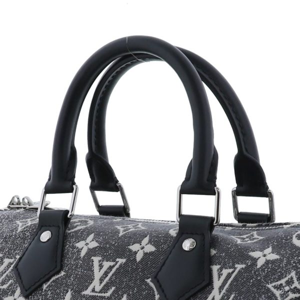 1240005023553 3 Louis Vuitton Monogram Jacquard Denim Black Speedy Bandouliere 25