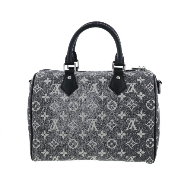 1240005023553 4 Louis Vuitton Monogram Jacquard Denim Black Speedy Bandouliere 25