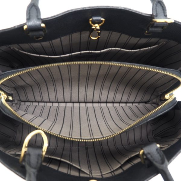 13 Louis Vuitton Montaigne MM Monogram Emplant Handbag Black