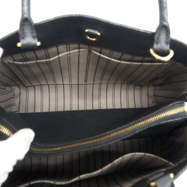 14 Louis Vuitton Montaigne MM Monogram Emplant Handbag Black