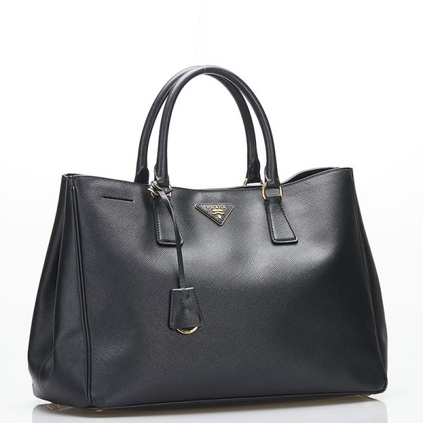 2 Prada Saffiano Handbag Black Leather