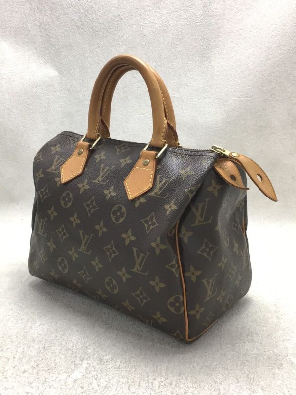 2 Louis Vuitton Speedy Monogram Hand Bag Brown PVC