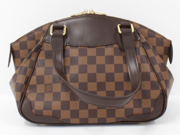 2 Louis Vuitton Verona PM Handbag Damier Leather Ebene Brown