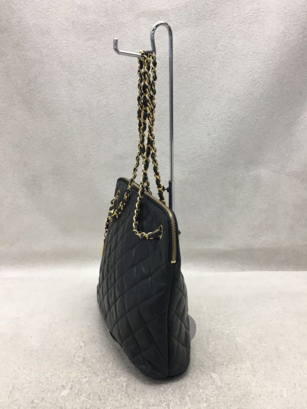 2 Chanel Shoulder Bag Chain Shoulder Leather Black