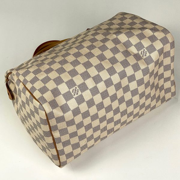 2 Louis Vuitton Speedy 30 Handbag Damier Azur