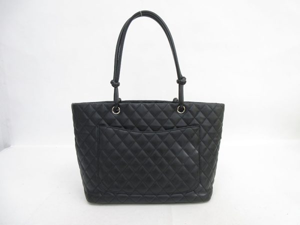 2 Chanel Cambon Line Large Tote Bag Shoulder Black