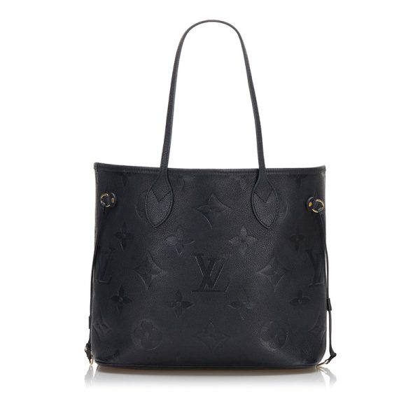 2 Louis Vuitton Monogram Emplant Neverfull MM Tote Bag