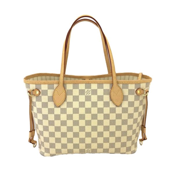 2 Louis Vuitton Neverfull PM Damier Azur White Tote Bag