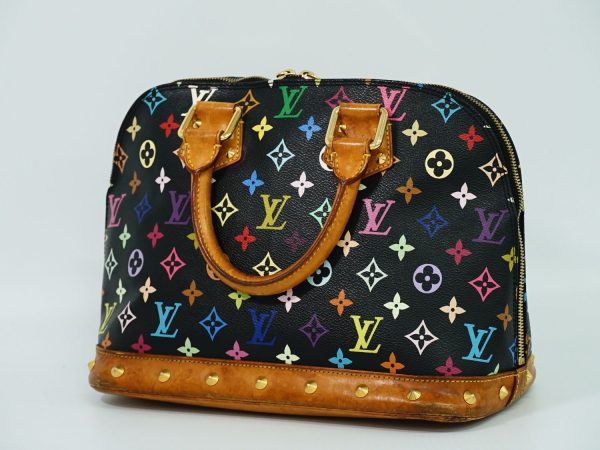 2 Louis Vuitton Alma PM Monogram Multicolor Handbag Noir Black