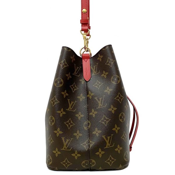 2 Louis Vuitton Shoulder Bag Neonoe Brown Red Coquelicot Monogram