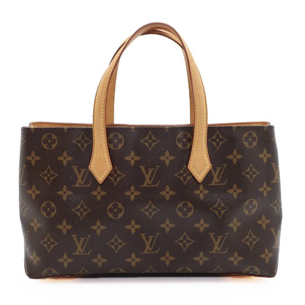 2 Louis Vuitton Wilshire PM Hand Bag Monogram Canvas Brown Gold Hardware