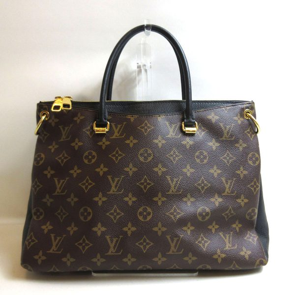 2 Louis Vuitton Pallas Black Handbag Shoulder 2 Way Bag Monogram