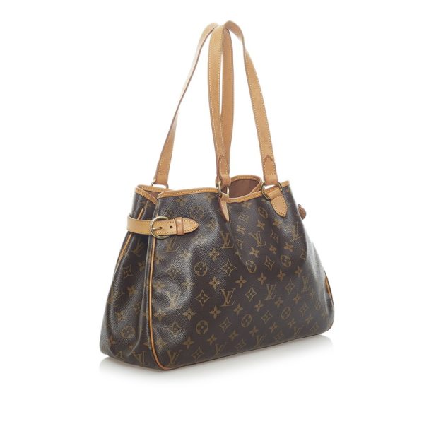 2 Louis Vuitton Monogram Batignolles Horizontal Tote Shoulder Bag Brown