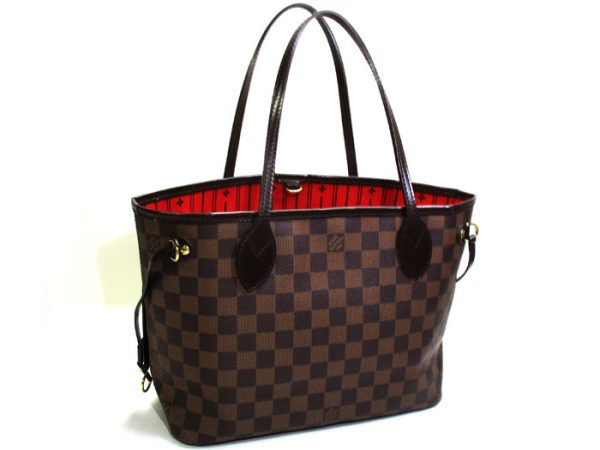 2 Louis Vuitton Neverfull PM Tote Bag Damier Ebene