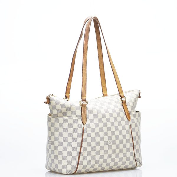 2 Louis Vuitton Damier Azur Totally PM Shoulder Bag White