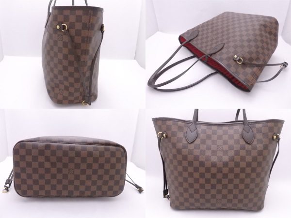 2 Louis Vuitton Shoulder Bag Damier Ebene Neverfull MM Brown Damier