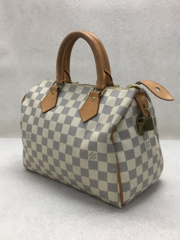 2 Louis Vuitton Speedy Handbag Damier Azur White