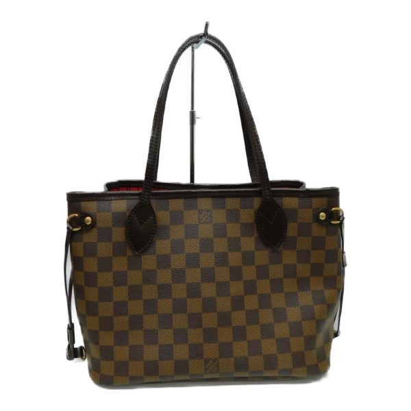 2 Louis Vuitton Neverfull PM Damier Ebene Tote Bag Handbag Brown