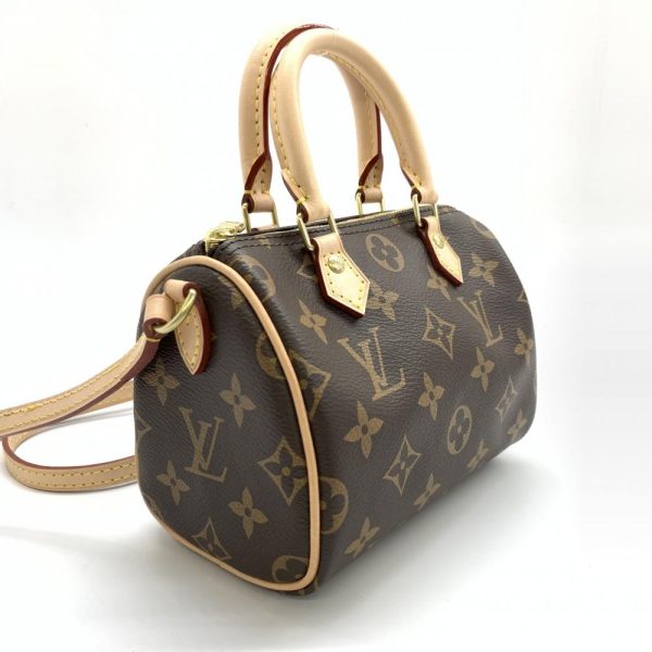 2 Louis Vuitton Nano Speedy Monogram Brown Shoulder Bag