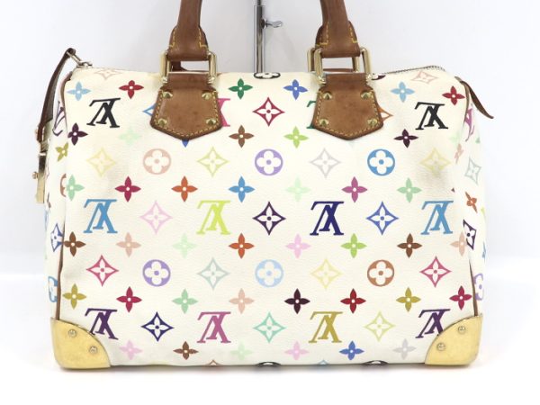 2 Louis Vuitton Speedy 30 Monogram Multicolor White