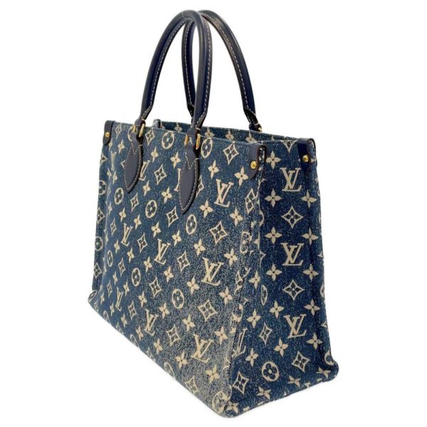 2 Louis Vuitton OnTheGo MM Monogram Jacquard Denim Tote Bag