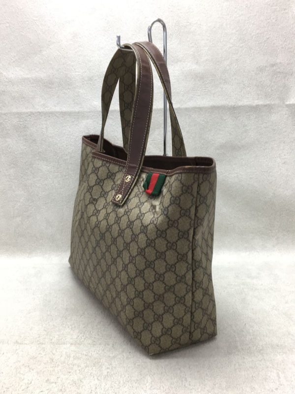 2 Gucci Tote Bag PVC Brown Overall Pattern