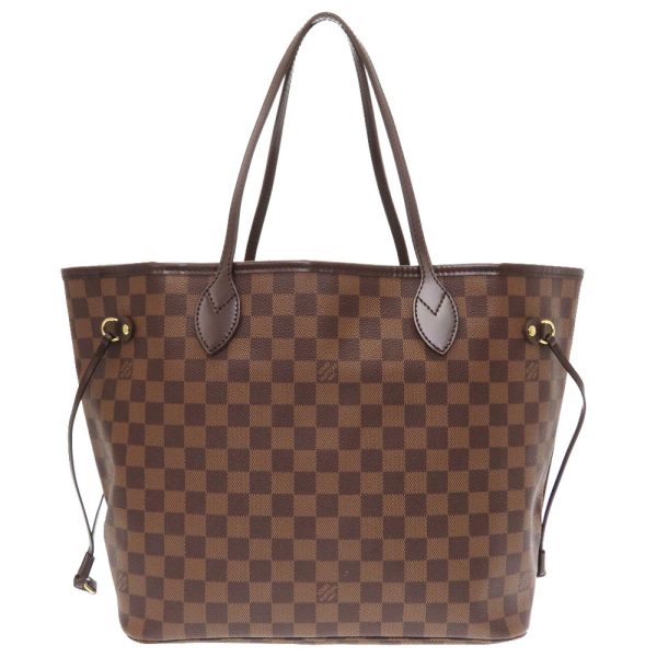 2 Louis Vuitton Damier Neverfull MM Tote Bag Brown