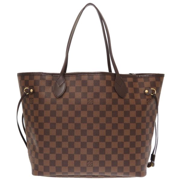 2 Louis Vuitton Damier Neverfull MM Tote Bag Brown