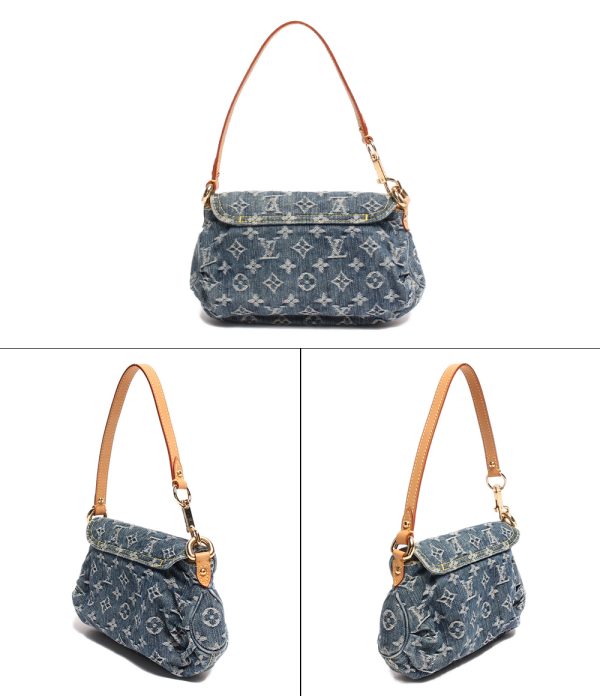 2 Louis Vuitton Shoulder Bag Mini Pleaty Monogram Denim