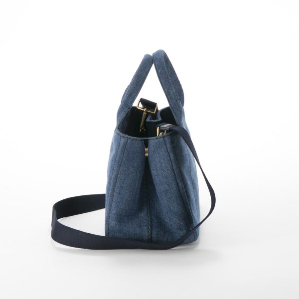 2 Prada Handbag Tote Bag Canapa Denim Logo