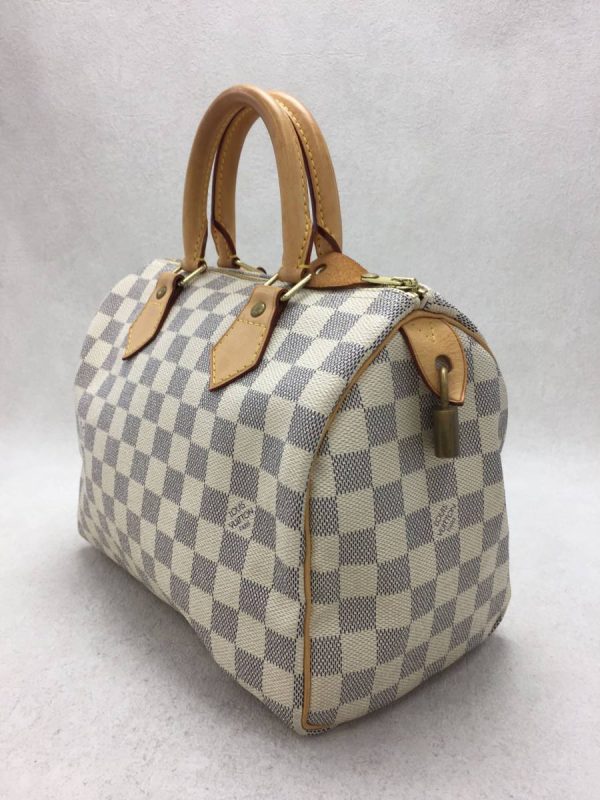 2 Louis Vuitton Speedy Bandouliere 25 Damier Azur Mini Boston