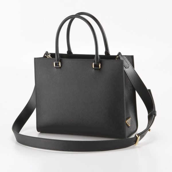 2 Prada Saffiano Lux Medium Logo Embossed Tote Bag