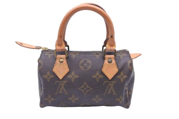 2 Louis Vuitton Mini Speedy Handbag Monogram Brown Leather