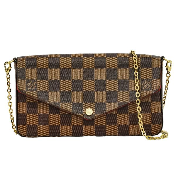 2100010000094998 1 Louis Vuitton LV Pochette Felicie Damier Ebene 2WAY Shoulder Bag