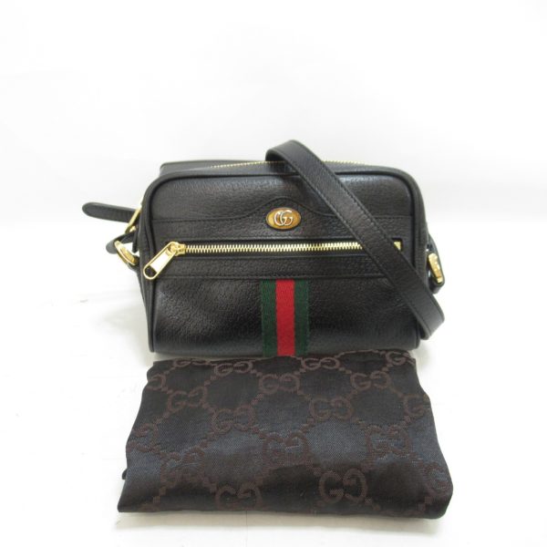 2101216923409 8 Gucci Shoulder Bag Leather Black Shawl