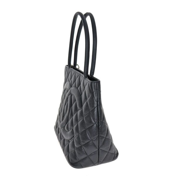 23 2571 3 Chanel Reissue Tote Bag Caviar Skin Black